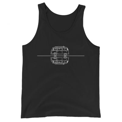 Gerade_Linie_-_Camping_Van_-_(C)_(2) - Men’s Staple Tank Top | Bella + Canvas 3480 camping xxx yyy zzz Black