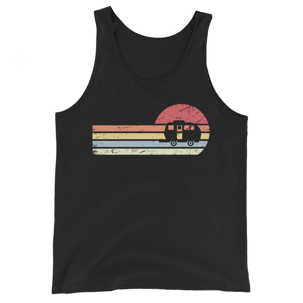 Sonne und Retro Linies - Camping Caravan - (C) - Men’s Staple Tank Top | Bella + Canvas 3480 xxx yyy zzz Black