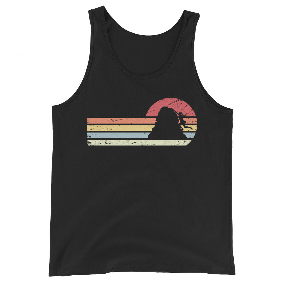 Sonne_und_Retro_Linies_-_Frau_Klettern_-_(K) - Men’s Staple Tank Top | Bella + Canvas 3480