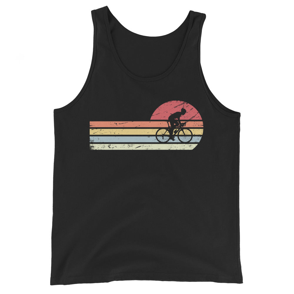 Sonne und Retro Linies - Man Radfahren - (F) - Men’s Staple Tank Top | Bella + Canvas 3480 xxx yyy zzz Black