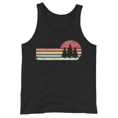 Sonne und Retro Linies - Bäume - Herren Tanktop camping xxx yyy zzz Black