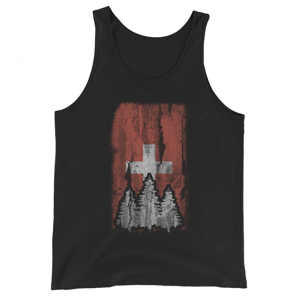 Schweizer Flagge und Baum - Herren Tanktop camping xxx yyy zzz Black