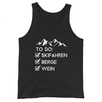 To Do Liste - Skifahren, Berge, Wein - Herren Tanktop klettern ski xxx yyy zzz Black