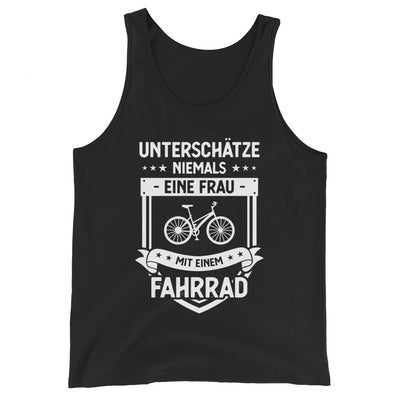 Unterschatze_Niemals_Eine_Frau_Mit_Einem_Fahrrad_-_(F) - Men’s Staple Tank Top | Bella + Canvas 3480 fahrrad xxx yyy zzz Black