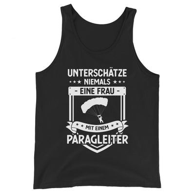 Unterschatze Niemals Eine Frau Mit Einem Paragleiter - - Men’s Staple Tank Top | Bella + Canvas 3480 berge xxx yyy zzz Black