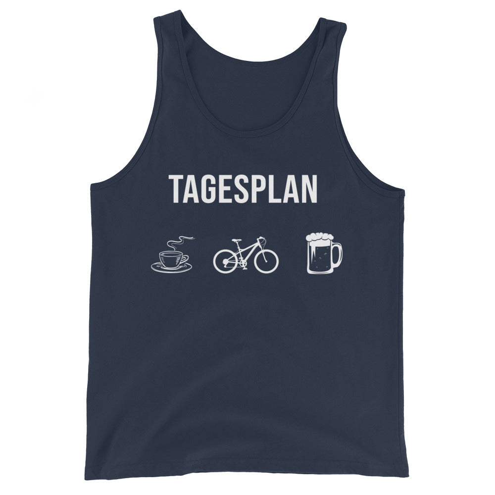 Tagesplan Kaffee, Fahrrad und Bier - Herren Tanktop fahrrad mountainbike Navy