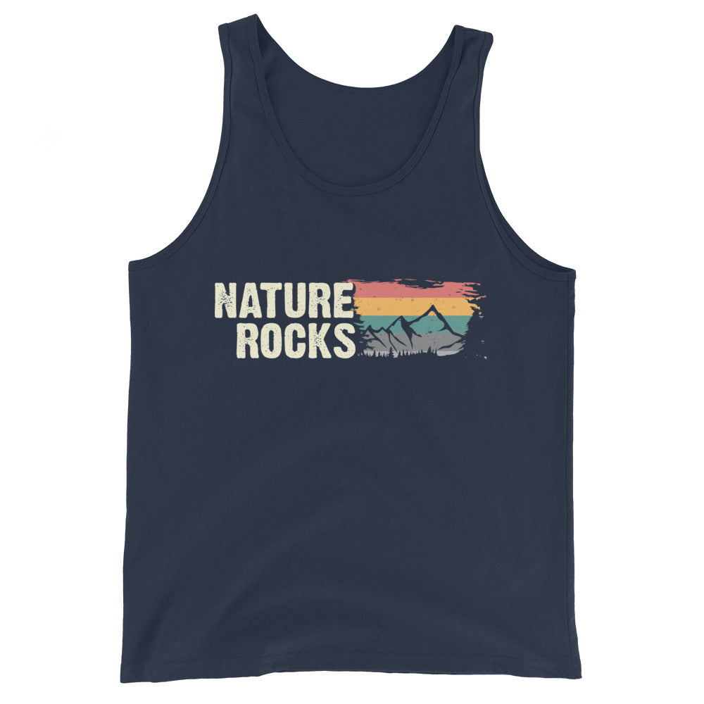 Nature Rocks - Herren Tanktop berge camping wandern Navy