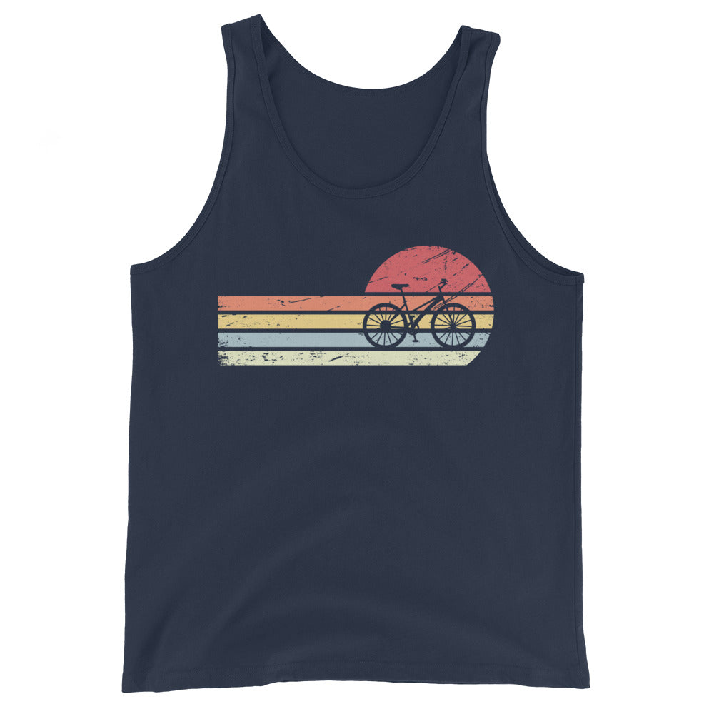 Sonne und Retro Linies - Radfahren - (F) - Men’s Staple Tank Top | Bella + Canvas 3480 xxx yyy zzz Navy