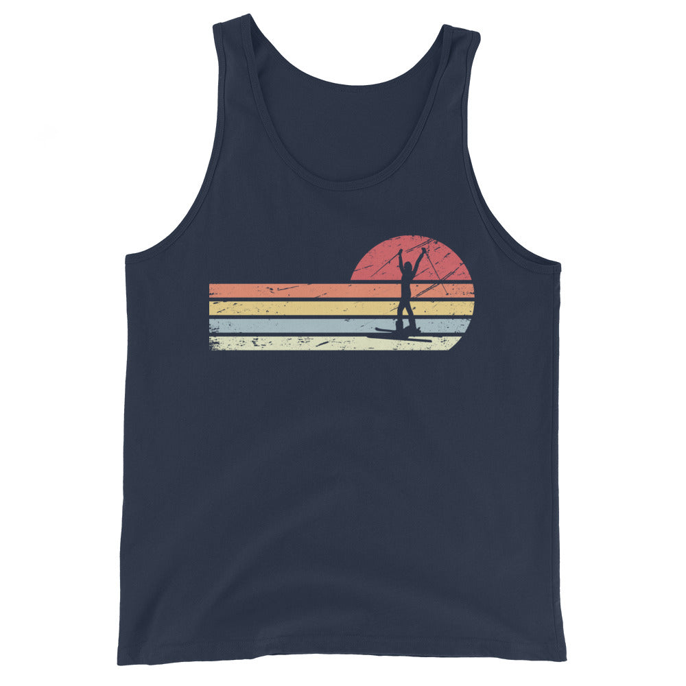 Sonne und Retro Linies - Frau Skifahren - - Men’s Staple Tank Top | Bella + Canvas 3480 klettern ski xxx yyy zzz Navy