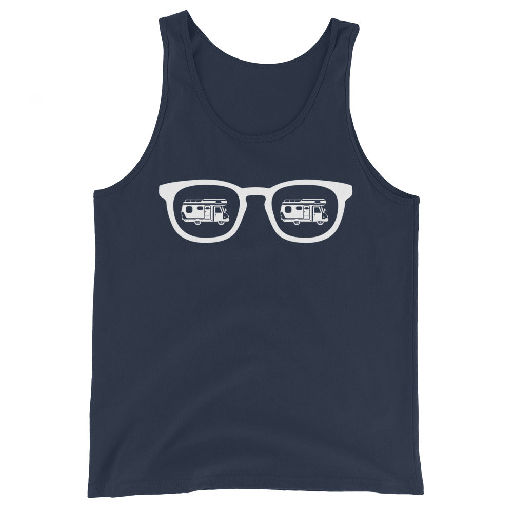 Sonnenbrille und Camping - Herren Tanktop camping xxx yyy zzz Navy