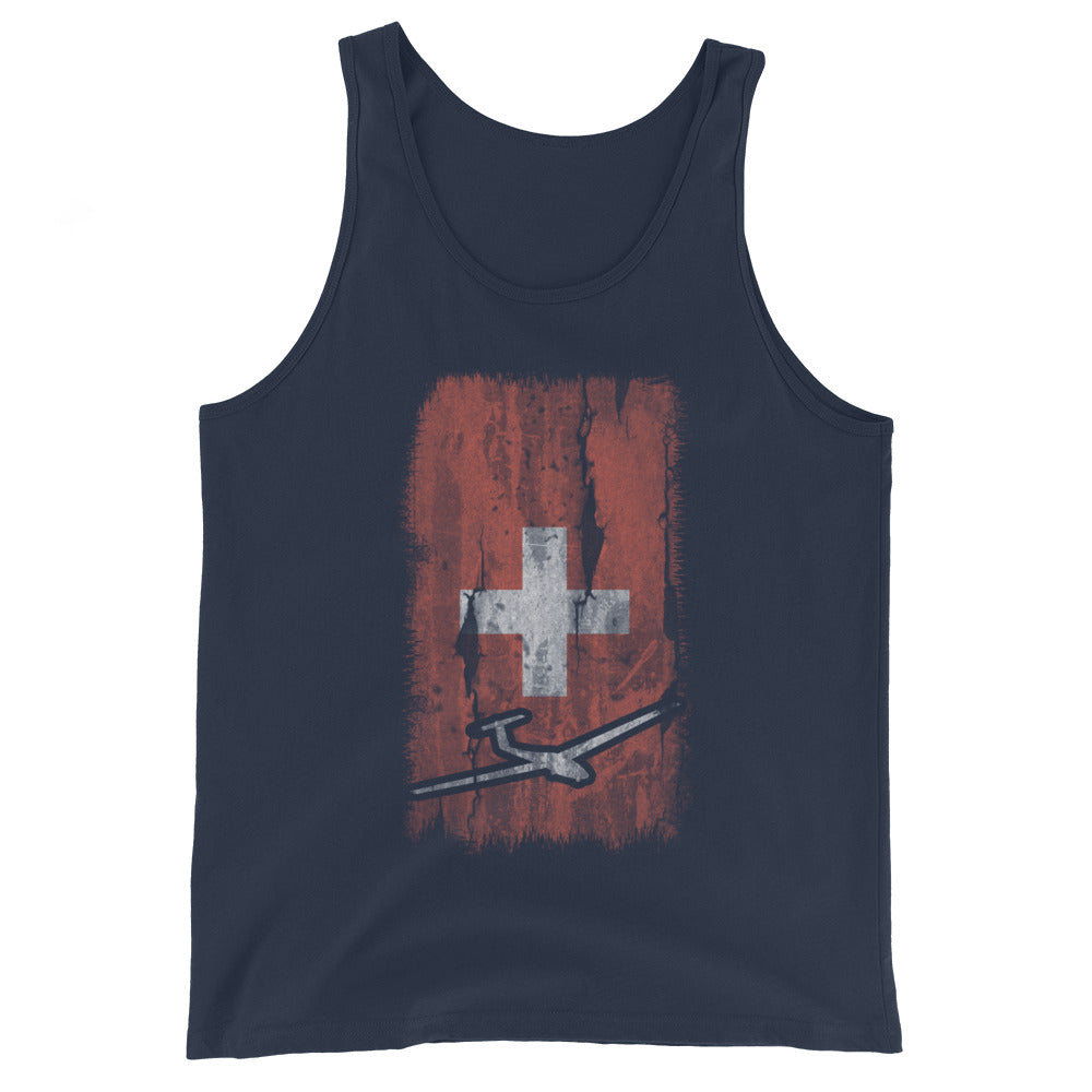 Schweizer Flagge und Segelflugzeug - Herren Tanktop berge xxx yyy zzz Navy