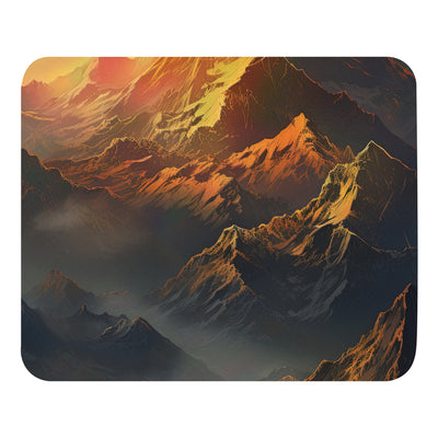 Wunderschöne Himalaya Gebirge im Nebel und Sonnenuntergang - Malerei - Mauspad berge xxx Default Title