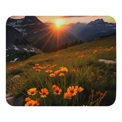 Gebirge, Sonnenblumen und Sonnenaufgang - Mauspad berge xxx Default Title