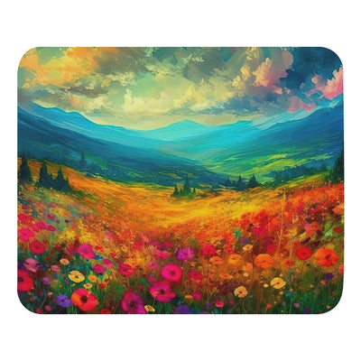 Berglandschaft und schöne farbige Blumen - Malerei - Mauspad berge xxx Default Title