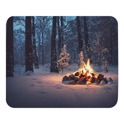 Lagerfeuer im Winter - Camping Foto - Mauspad camping xxx Default Title