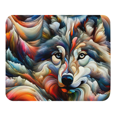 Abstrakte Kunst der Alpen mit einem Wolf. Chaotischer Tanz aus Farben und Formen. Surreale Landschaft (AN) - Mauspad xxx yyy zzz Default Title