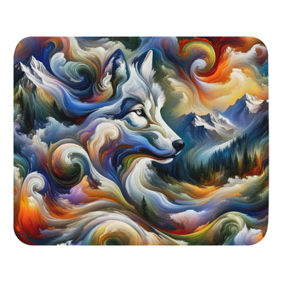 Abstraktes Alpen Gemälde: Wirbelnde Farben und Majestätischer Wolf, Silhouette (AN) - Mauspad xxx yyy zzz Default Title
