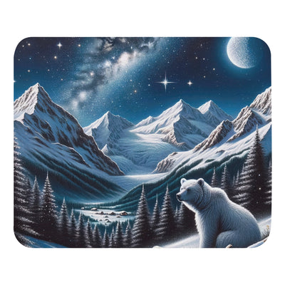 Sternennacht und Eisbär: Acrylgemälde mit Milchstraße, Alpen und schneebedeckte Gipfel - Mauspad camping xxx yyy zzz Default Title
