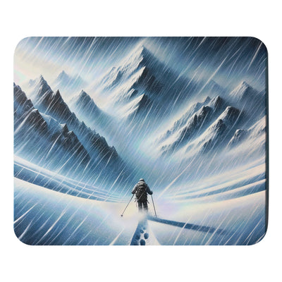 Wanderer und Bergsteiger im Schneesturm: Acrylgemälde der Alpen - Mauspad wandern xxx yyy zzz Default Title