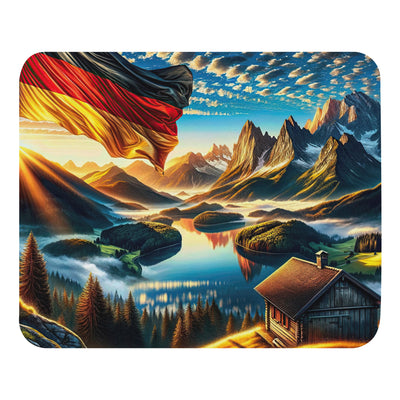 Alpen Gebirge im Morgenlicht: Kunstwerk mit Deutsche Flagge - Mauspad berge xxx yyy zzz Default Title