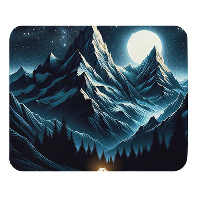 Alpennacht mit Zelt: Mondglanz auf Gipfeln und Tälern, sternenklarer Himmel - Mauspad berge xxx yyy zzz Default Title