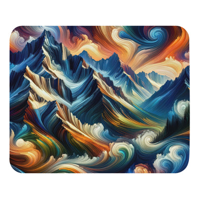 Abstrakte Kunst der Alpen mit lebendigen Farben und wirbelnden Mustern, majestätischen Gipfel und Täler - Mauspad berge xxx yyy zzz Default Title