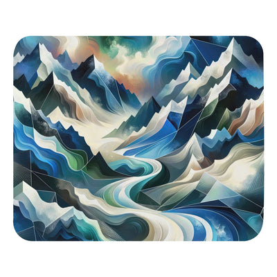 Abstrakte Kunst der Alpen, die geometrische Formen verbindet, um Berggipfel, Täler und Flüsse im Schnee darzustellen. . - Mauspad berge xxx yyy zzz Default Title