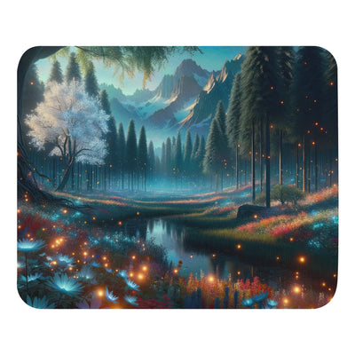 Ätherischer Alpenwald: Digitale Darstellung mit leuchtenden Bäumen und Blumen - Mauspad camping xxx yyy zzz Default Title