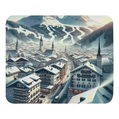 Winter in Kitzbühel: Digitale Malerei von schneebedeckten Dächern - Mauspad berge xxx yyy zzz Default Title