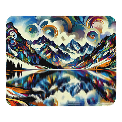 Alpensee im Zentrum eines abstrakt-expressionistischen Alpen-Kunstwerks - Mauspad berge xxx yyy zzz Default Title