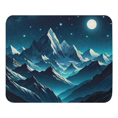Sternenklare Nacht über den Alpen, Vollmondschein auf Schneegipfeln - Mauspad berge xxx yyy zzz Default Title