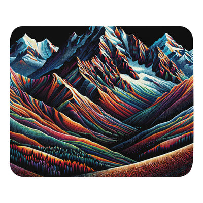 Pointillistische Darstellung der Alpen, Farbpunkte formen die Landschaft - Mauspad berge xxx yyy zzz Default Title