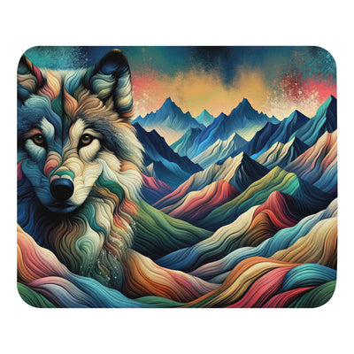 Traumhaftes Alpenpanorama mit Wolf in wechselnden Farben und Mustern (AN) - Mauspad xxx yyy zzz Default Title
