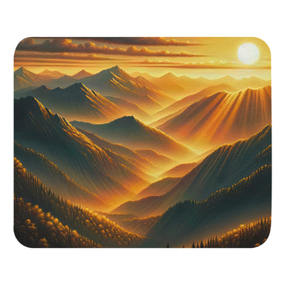 Ölgemälde der Berge in der goldenen Stunde, Sonnenuntergang über warmer Landschaft - Mauspad berge xxx yyy zzz Default Title