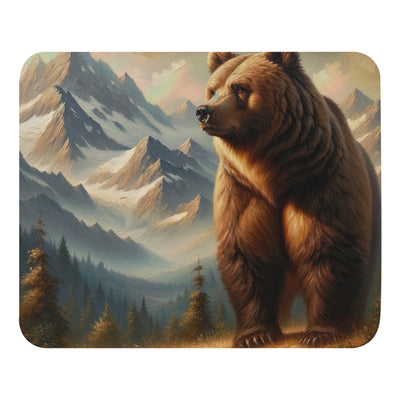 Ölgemälde eines königlichen Bären vor der majestätischen Alpenkulisse - Mauspad camping xxx yyy zzz Default Title