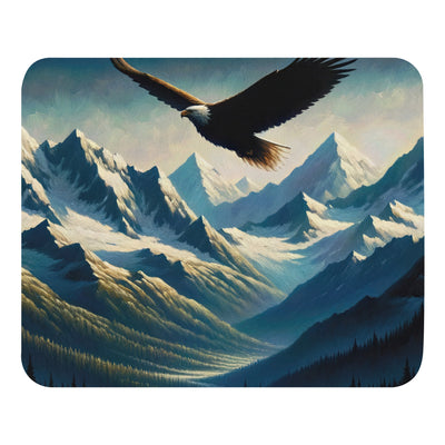 Ölgemälde eines Adlers vor schneebedeckten Bergsilhouetten - Mauspad berge xxx yyy zzz Default Title
