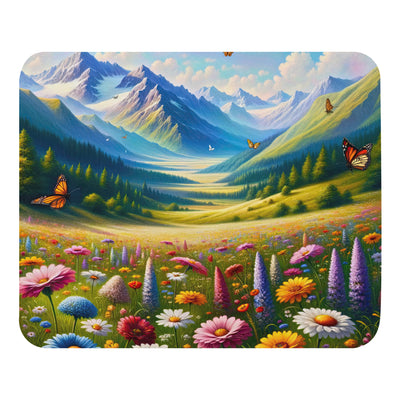 Ölgemälde einer ruhigen Almwiese, Oase mit bunter Wildblumenpracht - Mauspad camping xxx yyy zzz Default Title