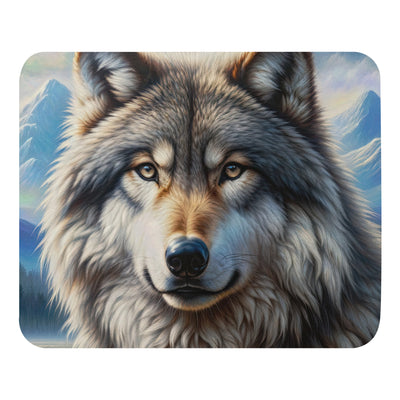 Porträt-Ölgemälde eines prächtigen Wolfes mit faszinierenden Augen (AN) - Mauspad xxx yyy zzz Default Title