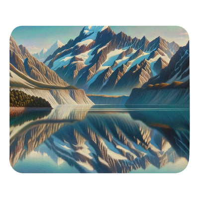 Ölgemälde eines unberührten Sees, der die Bergkette spiegelt - Mauspad berge xxx yyy zzz Default Title