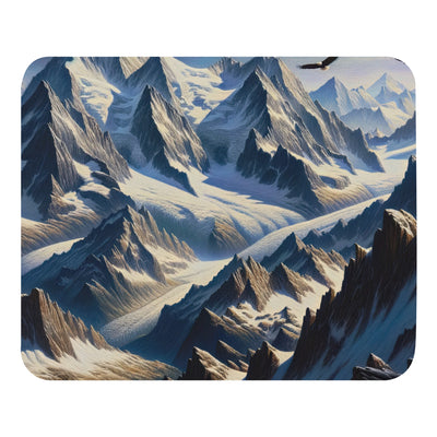 Ölgemälde der Alpen mit hervorgehobenen zerklüfteten Geländen im Licht und Schatten - Mauspad berge xxx yyy zzz Default Title