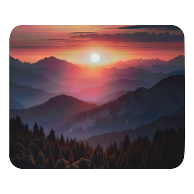Foto der Alpenwildnis beim Sonnenuntergang, Himmel in warmen Orange-Tönen - Mauspad berge xxx yyy zzz Default Title