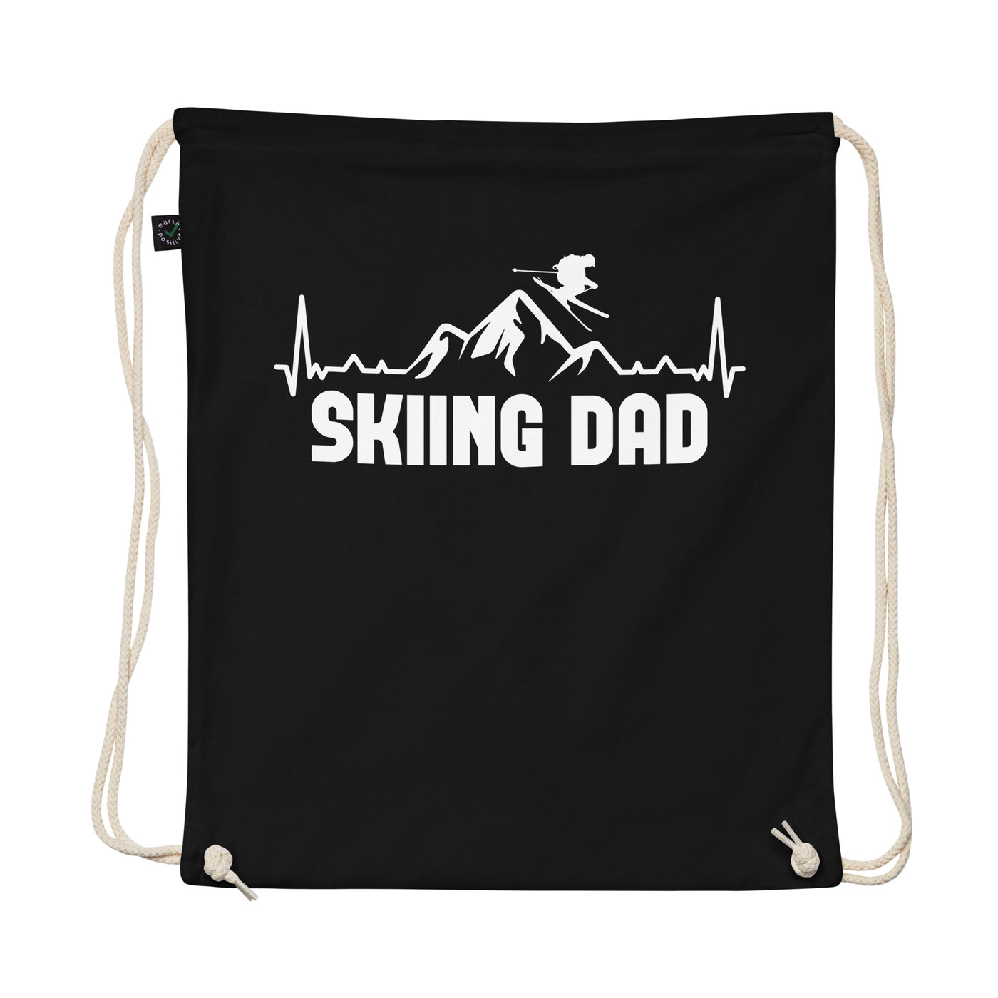 Skiing Dad 1 - Organic Turnbeutel ski Schwarz