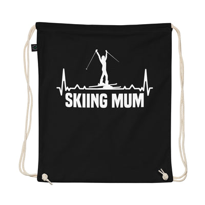 Skiing Mum 1 - Organic Turnbeutel ski Schwarz