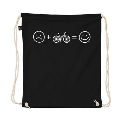 Smile Face And Bicycle - Organic Turnbeutel fahrrad Schwarz