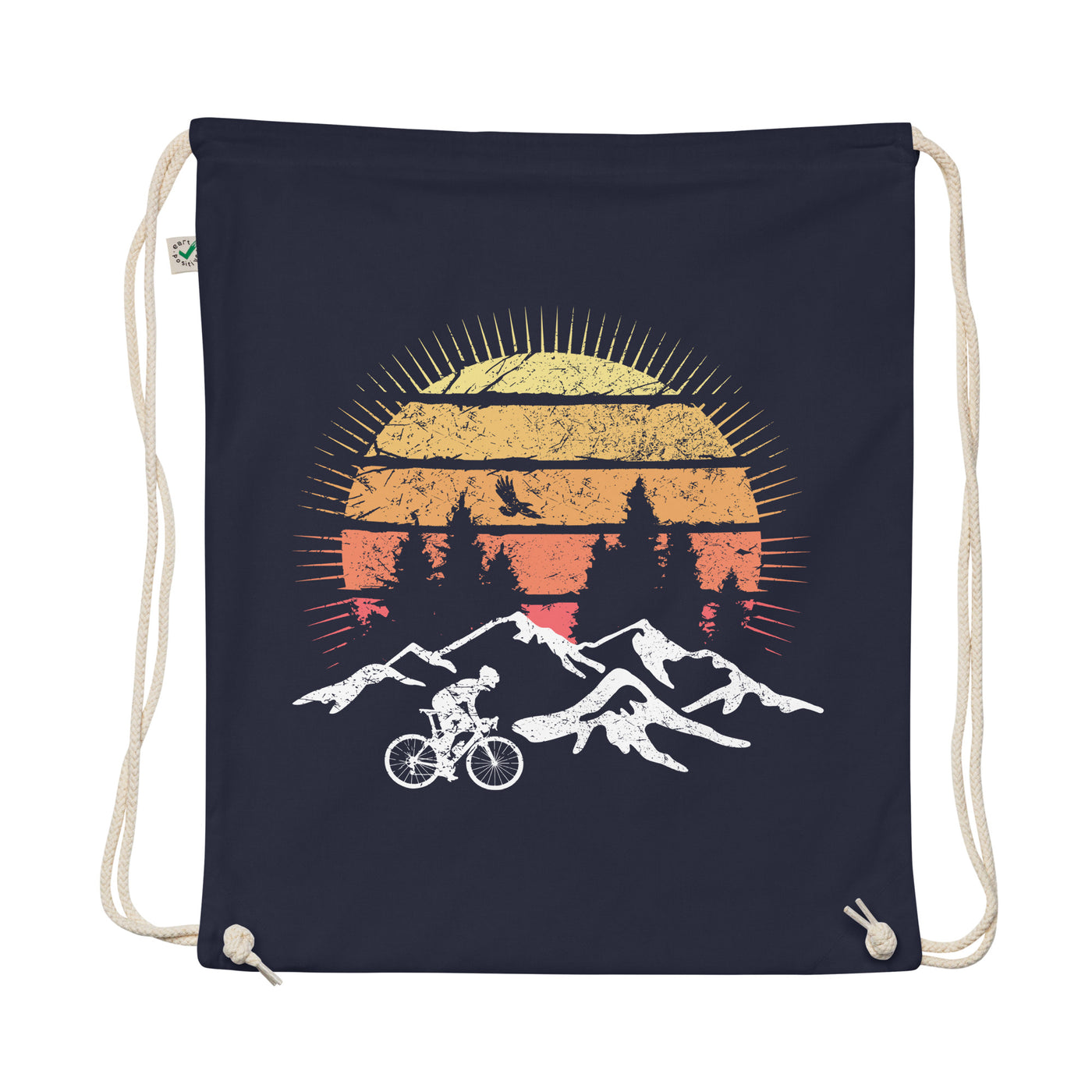 Radfahrer Und Sonne Vintage - Organic Turnbeutel fahrrad mountainbike