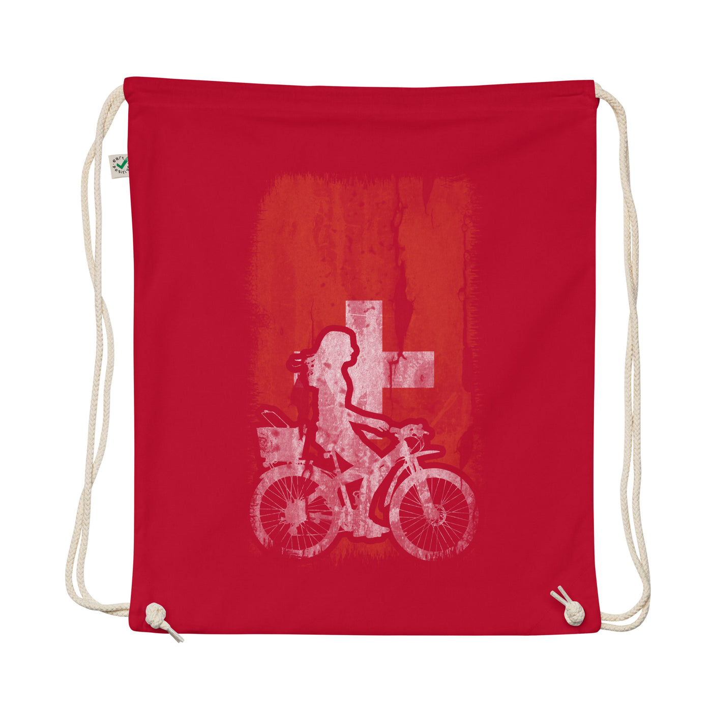 Swiss Flag 2 And Cycling - Organic Turnbeutel fahrrad
