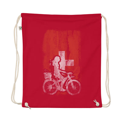 Swiss Flag 2 And Cycling - Organic Turnbeutel fahrrad Rot