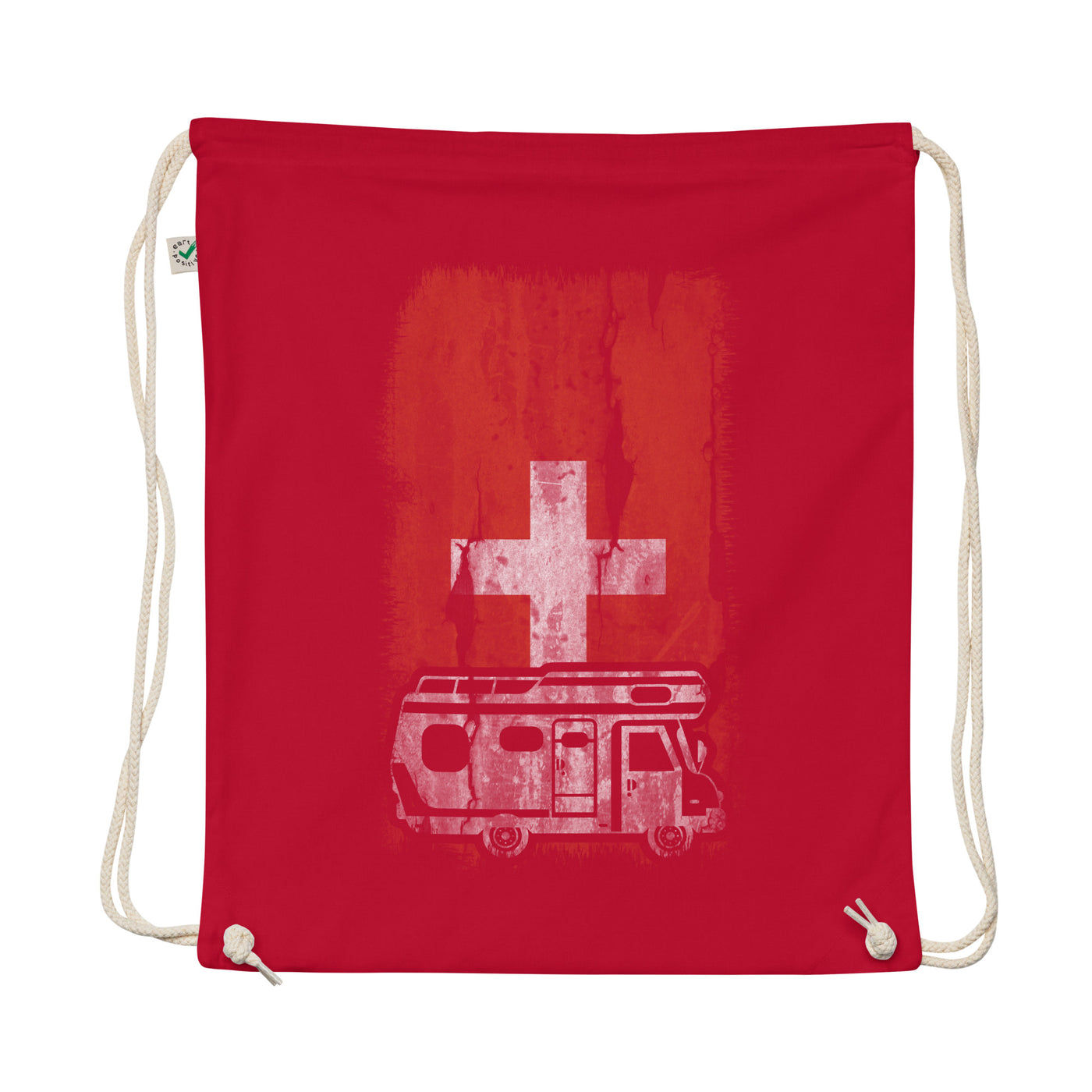 Swiss Flag And Camping - Organic Turnbeutel camping Rot