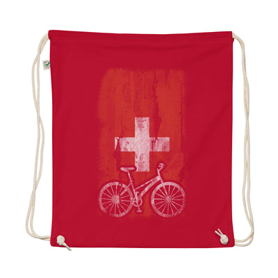 Swiss Flag And Cycling - Organic Turnbeutel fahrrad Rot