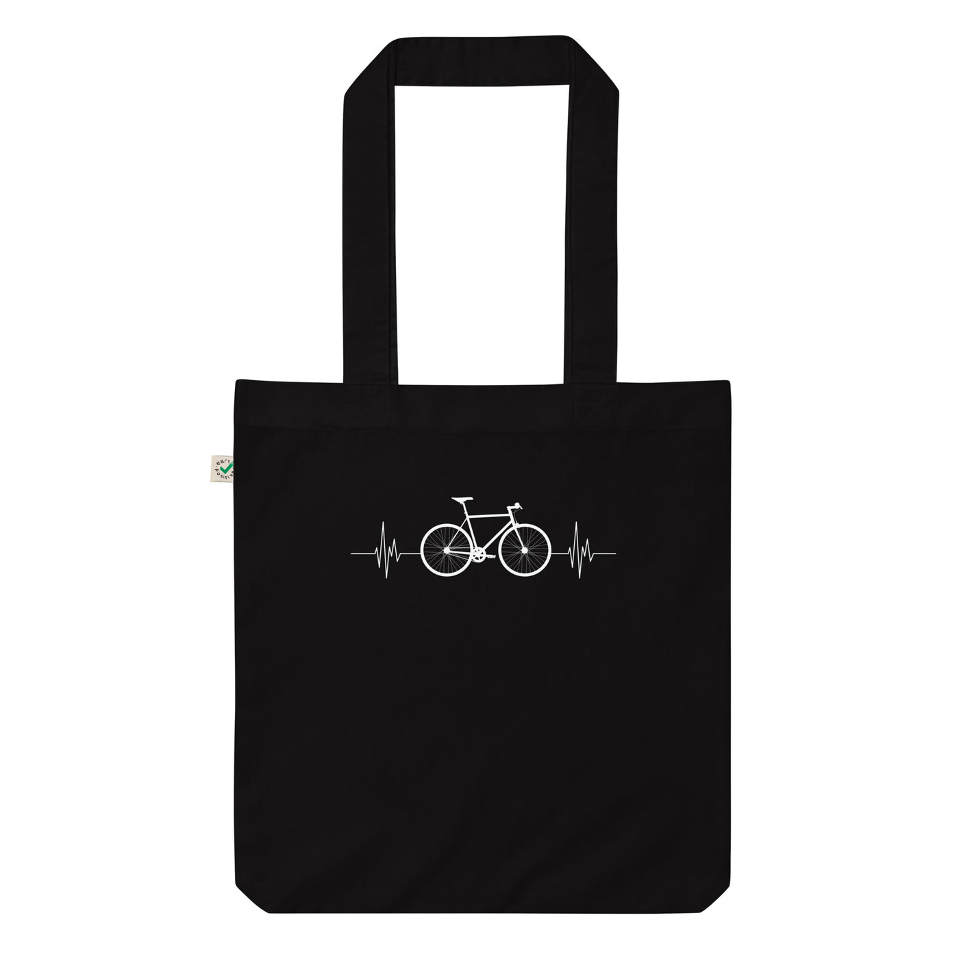 Fahrrad Herzschlag - Organic Einkaufstasche fahrrad mountainbike Schwarz